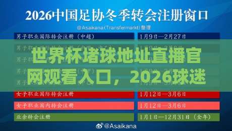 世界杯堵球地址直播官网观看入口,2026球迷必看指南! 世界杯堵球地址直播官网观看入口,2026球迷必看指南!