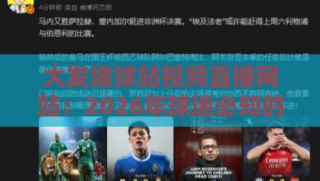 大发堵球站视频直播网站：2026年球迷必知的五大观赛新趋势